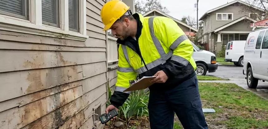 Water Damage Exterior Wall Chestnut Mountain